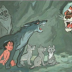 Маугли, волчья семья и голова Шер-хана
