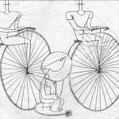 Бонифаций и акробаты на велосипедах